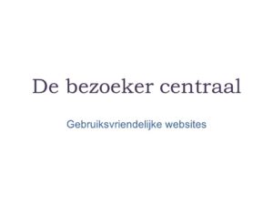 Gebruiksvriendelijke website